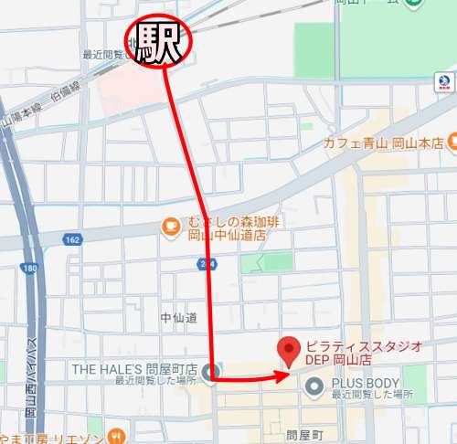DEP岡山店への行き方
